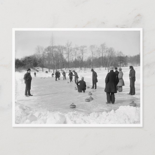 Curling in Central Park, New York Postcard (Front)