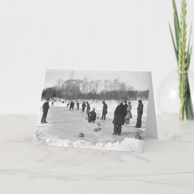 Curling in Central Park NYC Greeting Card (Front)