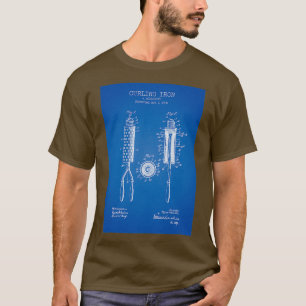 Curling iron blue patent T-Shirt