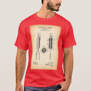 Curling iron vintage patent image T-Shirt