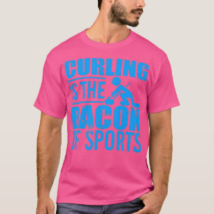 Curling Is The Bacon Of Sports Distressed Blue T-Shirt