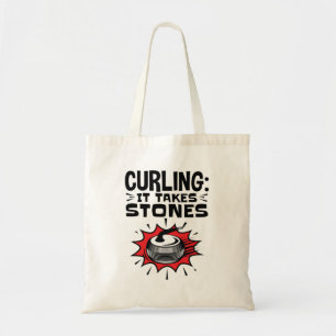 Curling It Takes Stones Tote Bag