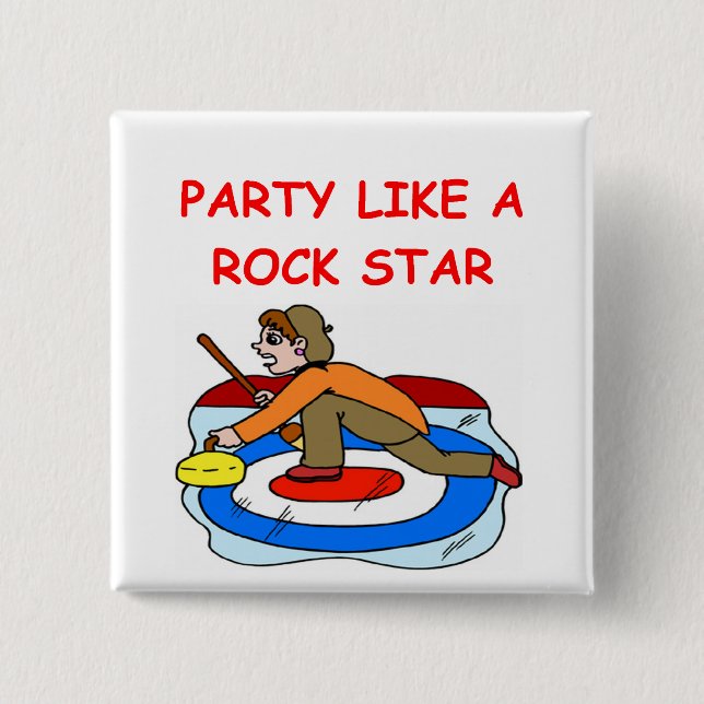 curling joke pinback button (Front)