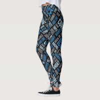 Curling Lingo Leggings - Blue and Black