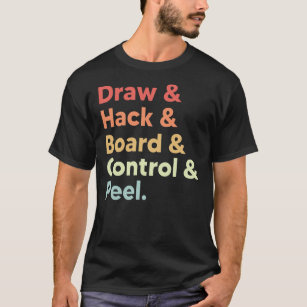 Curling meme draw hack board control peel retro T-Shirt