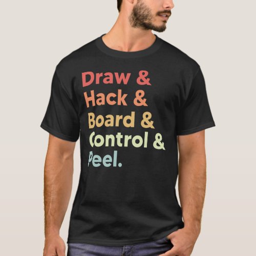 Curling meme draw hack board control peel retro T_Shirt