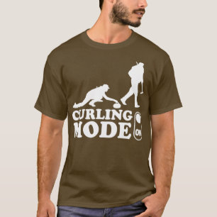 Curling Mode On Curler Curling Stone Curling Game  T-Shirt