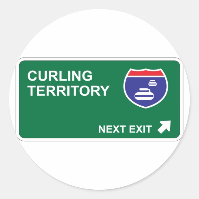Curling Next Exit Classic Round Sticker (Front)