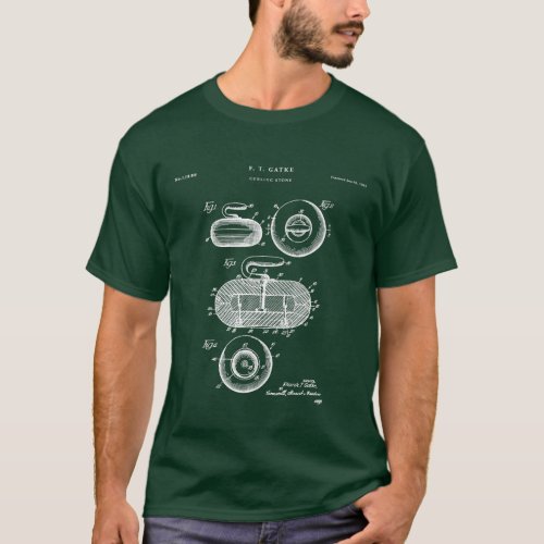 Curling Patent  Stone  T_Shirt