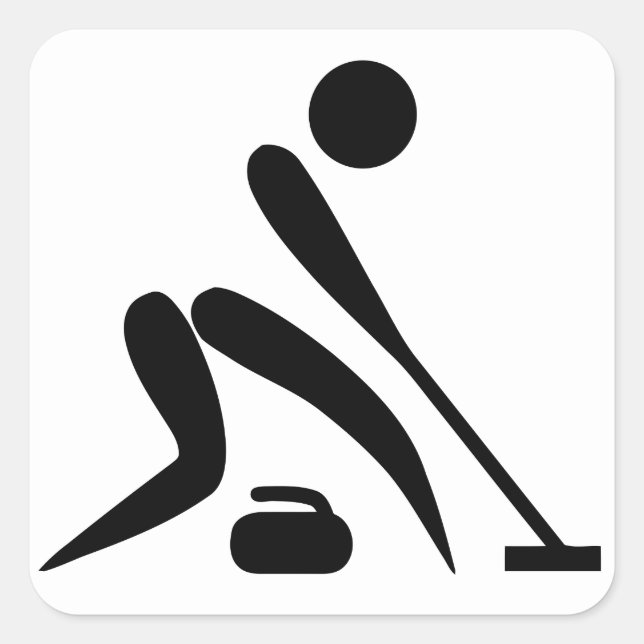 Curling Pictograph Square Sticker (Front)