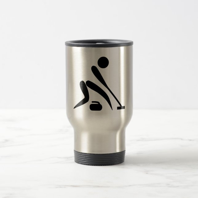 Curling Pictograph Travel Mug (Center)