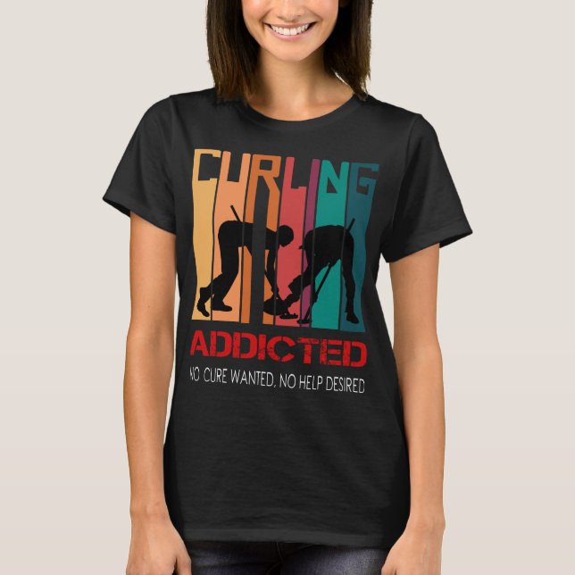 Curling Player Ice Winter Sports Curler Curling T-Shirt (Front)