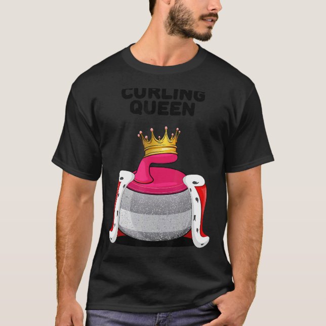 Curling Queen Girls Curling Team Player Womens Cur T-Shirt (Front)