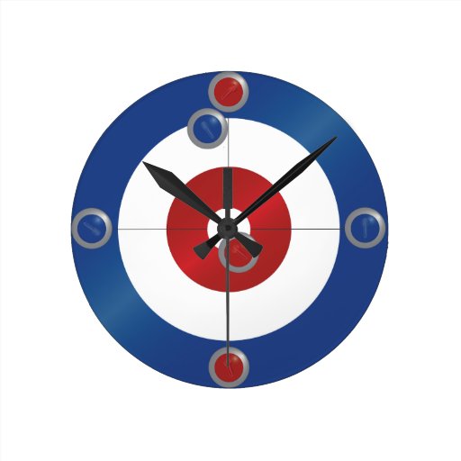 Curling rings wall clock | Zazzle