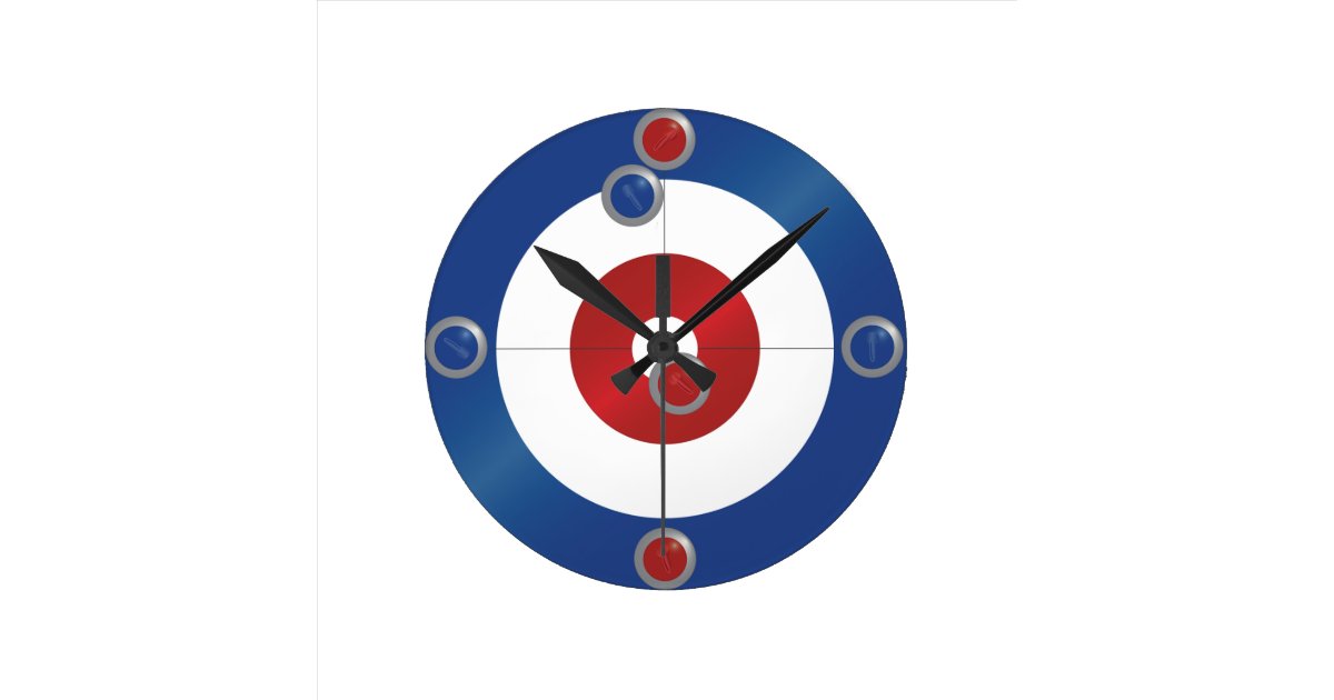 Curling rings wall clock | Zazzle