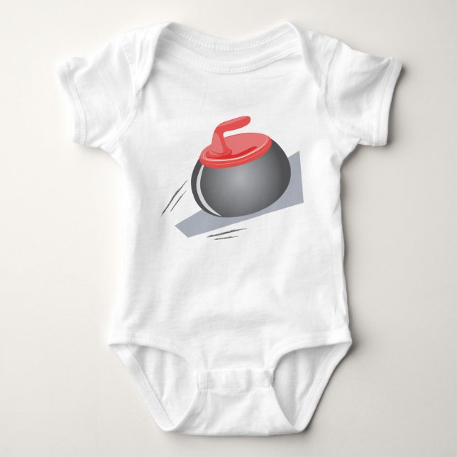 Curling Rock Baby Bodysuit (Front)