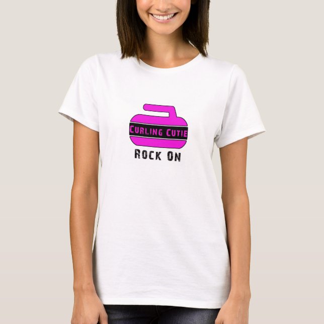 Curling Rock On Basic T-shirt (Front)