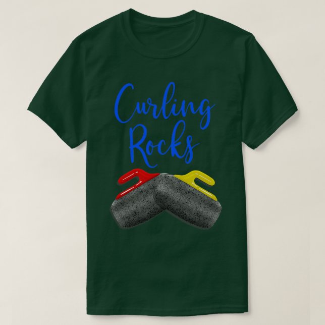 Curling Rocks 5 T-Shirt (Design Front)