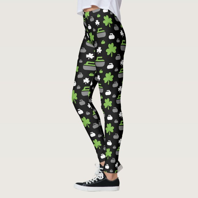 Curling Rocks and Shamrocks Leggings (Left)