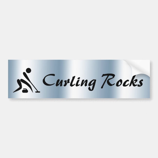 Curling Rocks Blue Bumper Sticker