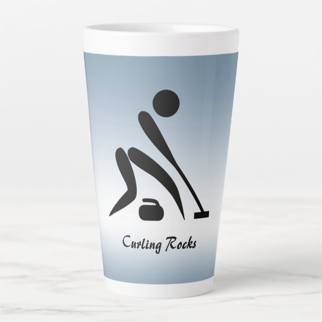 Curling Rocks Blue Latte Mug
