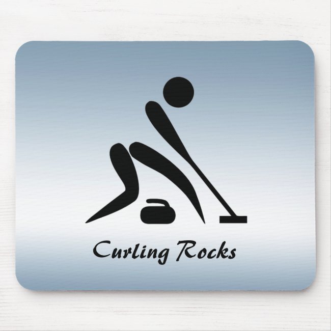 Curling Rocks Blue Mousepad