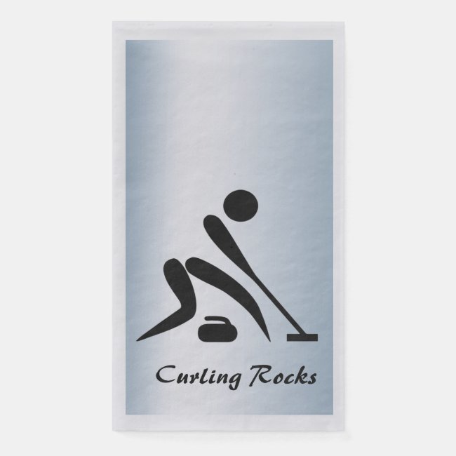 Curling Rocks Blue Paper Guest Towels