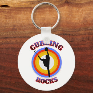 Curling Rocks Keychain