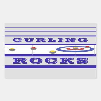Curling Rocks Rectangular Sticker