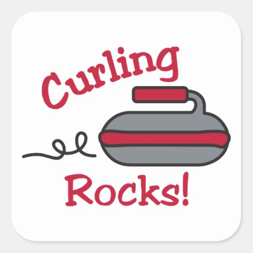Curling Rocks Square Sticker