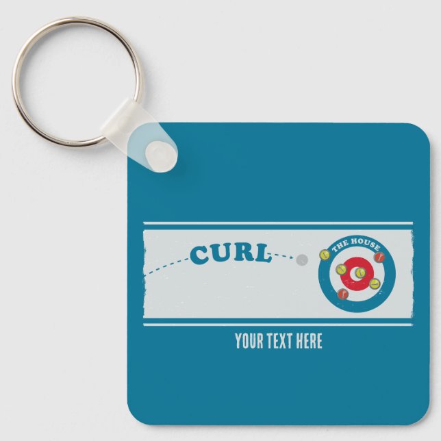 Curling sheet Curling stones Keychain (Front)