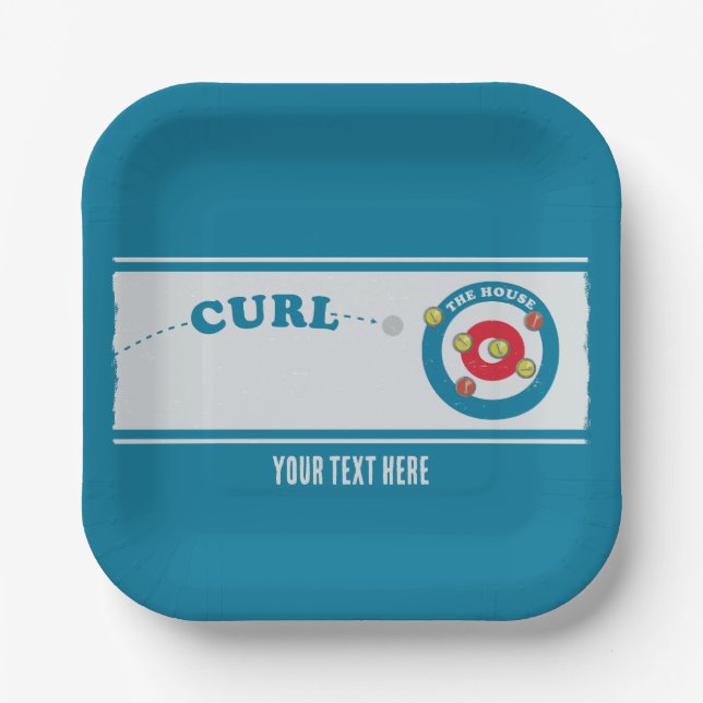Curling sheet Curling stones Paper Plates (Front)