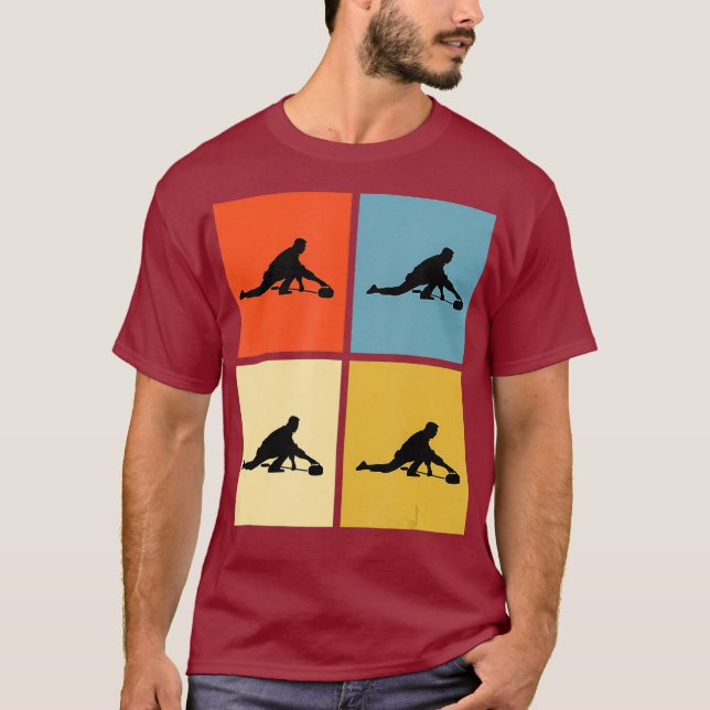curling shirt Colorful Retro (Front)