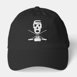 Curling Skull & Brooms Jolly Roger Hat