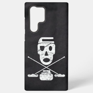 Curling Skull & Brooms Jolly Roger Samsung Galaxy S22 Ultra Case