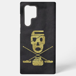 Curling Skull & Brooms Jolly Roger Samsung Galaxy S22 Ultra Case