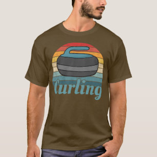 Curling stick shooting stick shooter retro vintage T-Shirt