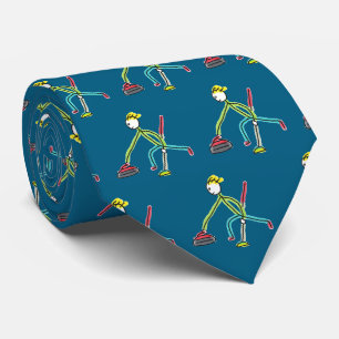 Curling Stickman Neck Tie