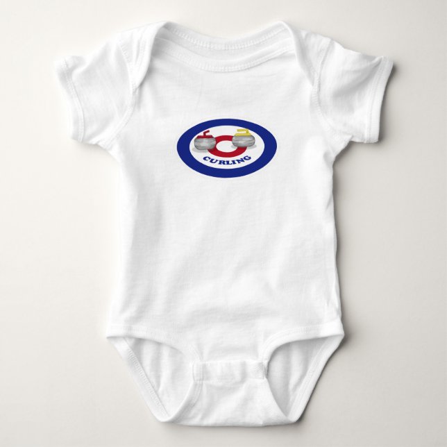 Curling stone baby bodysuit (Front)