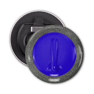 Curling Stone Bottle Opener Blue and Gray