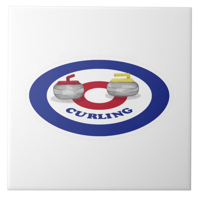 Curling stone ceramic tile (Front)