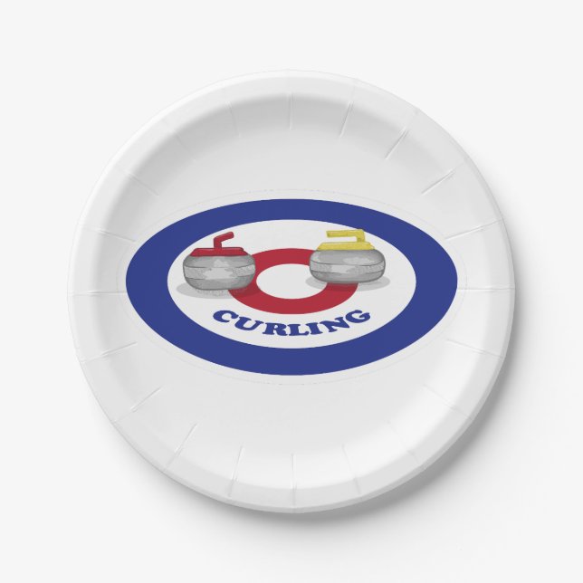 Curling stone paper plates (Front)
