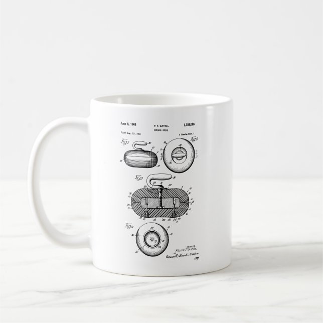Curling Stone Patent Coffee Mug (Left)