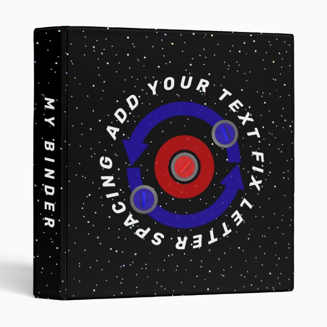 Curling Stone rolling like the Earth's orbit 3 Ring Binder (Front/Spine)