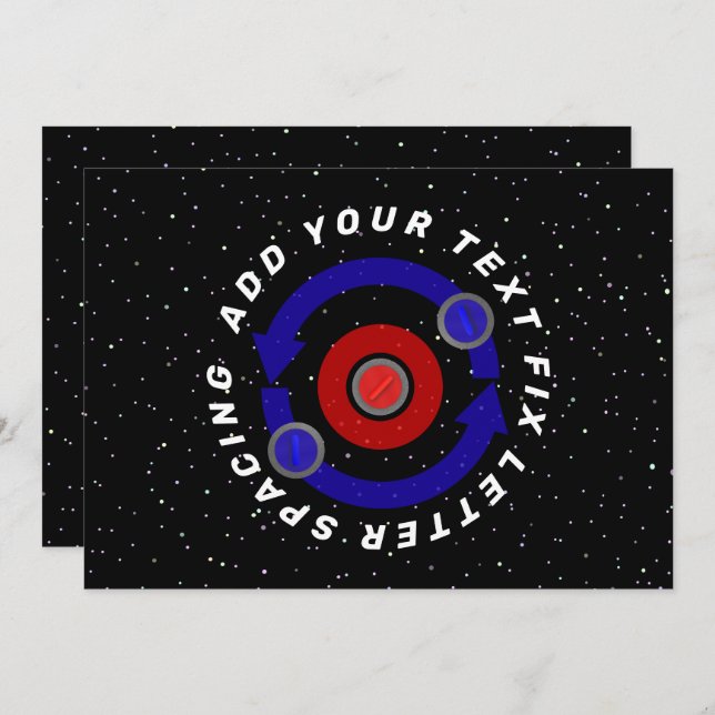 Curling Stone rolling like the Earth's orbit Invitation (Front/Back)