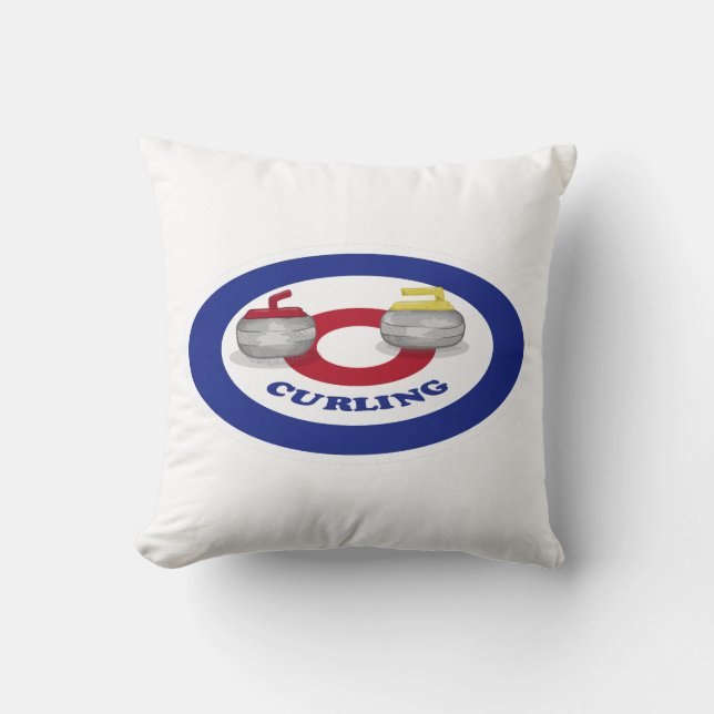 Curling stone throw pillow (Front)