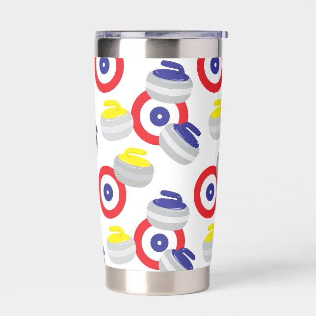 Curling Stones and Targets, Fun Curler Insulated Tumbler (Left)