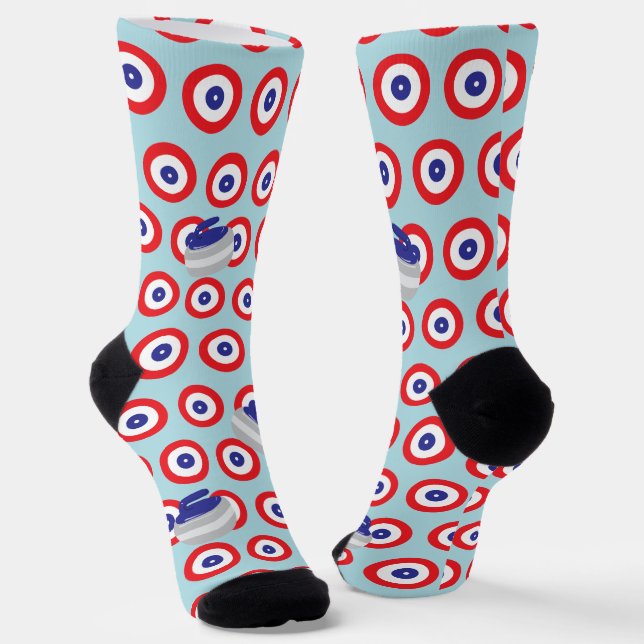 Curling Stones and Targets Socks (Angled)