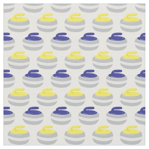 Curling Stones Ice Sports Patterned Fabric