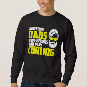 Curling team father's day beard  curling player sweatshirt